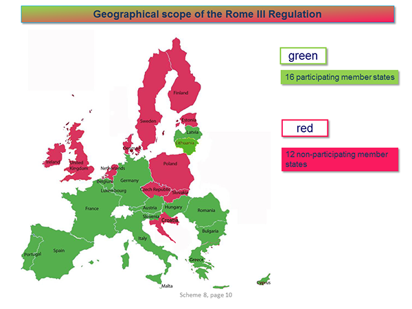 Geographical scope of the Rome III Regulation