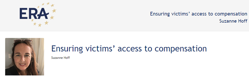 Suzanne Hoff: Ensuring victims’ access to compensation