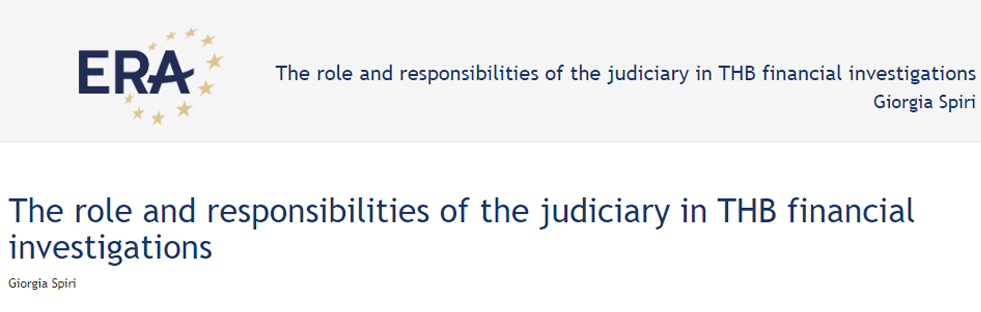 Giorgia Spiri: The role and responsibilities of the judiciary in THB financial investigations