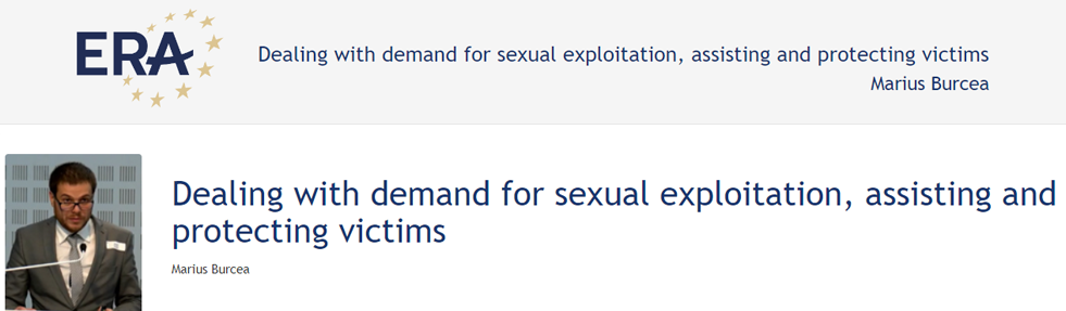 Marius Burcea: Dealing with demand for sexual exploitation, assisting and protecting victims