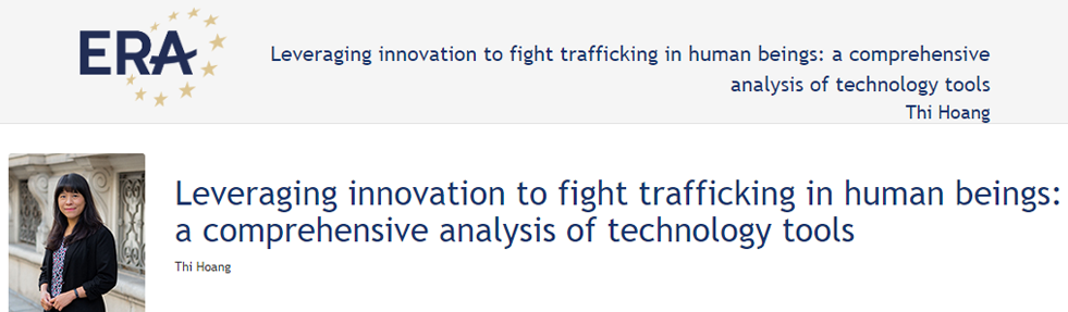 Thi Hoang: Leveraging innovation to fight trafficking in human beings: a comprehensive analysis of technology tools