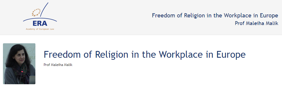 Prof Maleiha Malik: Freedom of Religion in the Workplace in Europe