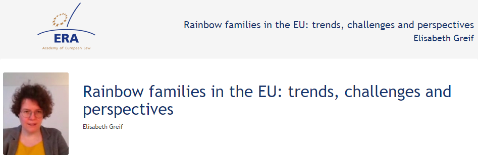 Elisabeth Greif: Rainbow families in the EU - trends, challenges and perspectives