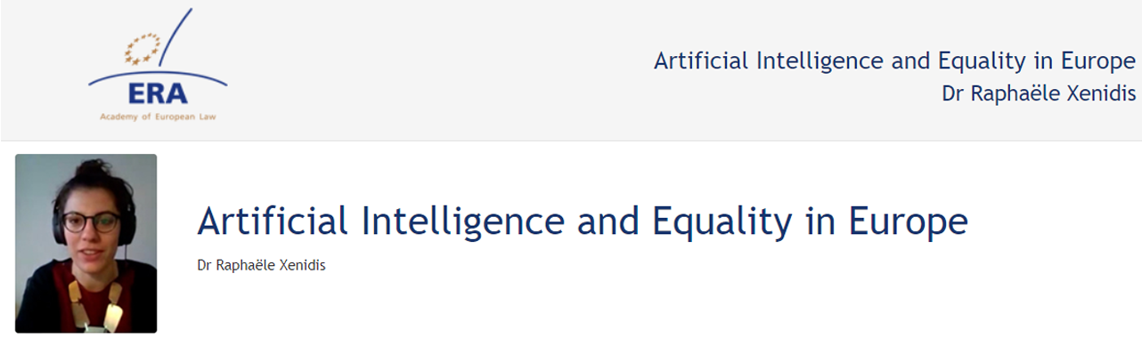 Dr Raphaële Xenidis (120SDV57): Artificial Intelligence and Equality in Europe