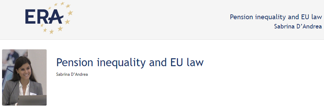 Sabrina D’Andrea (122DV73): Pension inequality and EU law